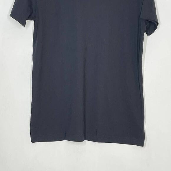 PINK Victoria's Secret White Logo Open Neck Black T-Shirt Top Women's Size XS - Picture 7 of 8